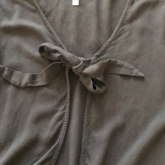 xhilaration black bell sleeve tie front top - Picture 8 of 10